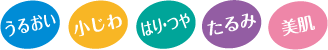 うるおい・小じわ・はり・つや・たるみ・美肌